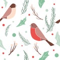 Christmas seamless pattern with branches